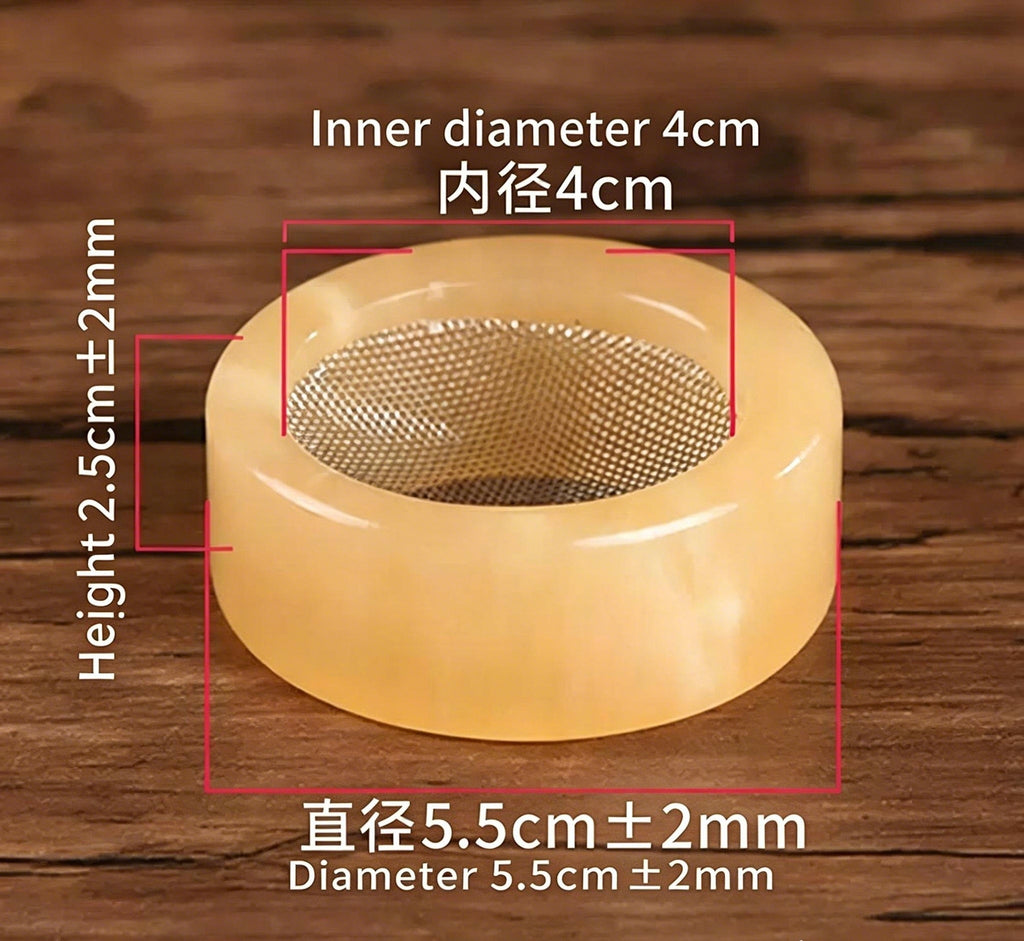 2-in-1 Natural Jade Moxa Burner with Detachable Metal Filter - Wearable Gua Sha Tool & Moxibustion Holder for Mugwort