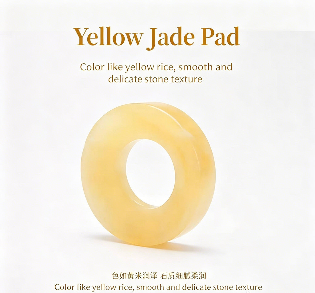 Natural Yellow Jade Moxibustion Heat Insulation Pad & Gua Sha Tool Set