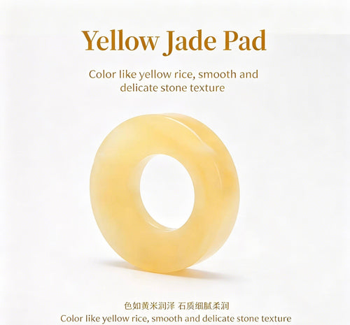 Natural Yellow Jade Moxibustion Heat Insulation Pad & Gua Sha Tool Set