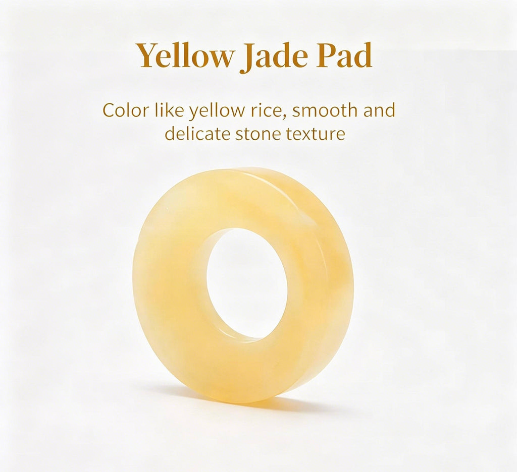 Natural Yellow Jade Moxibustion Heat Insulation Pad & Gua Sha Tool Set